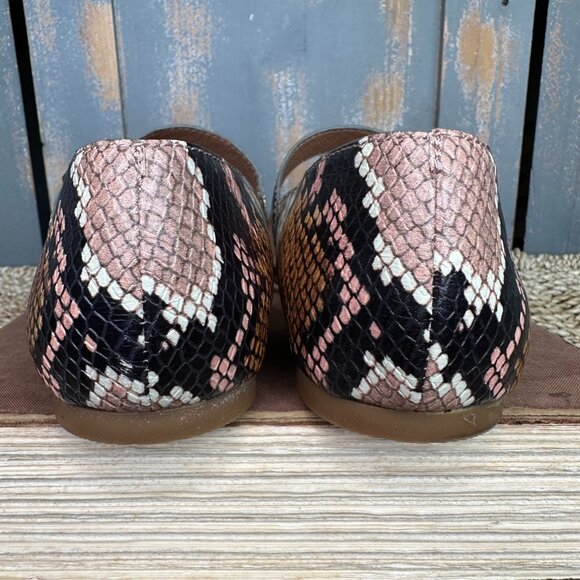 Madewell Alina Mary Jane Snake Embossed Leather Flat Sz 7 - Picture 7 of 14